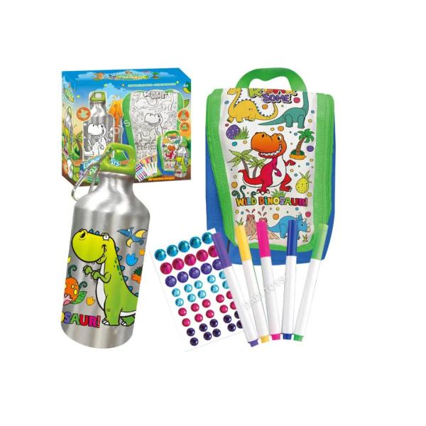 Lonchera con Botella para Decorar de Dinosaurio 6a+ (453448)