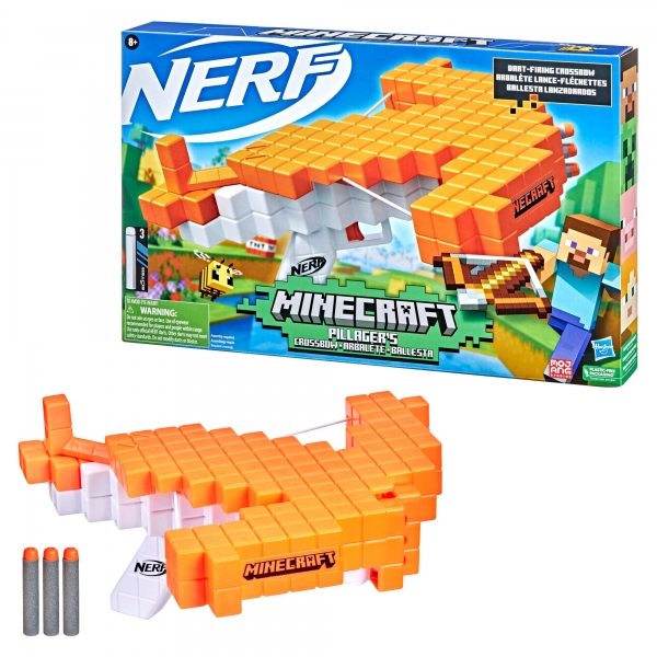 Lanzador Nerf Minecraft Ballesta 8a+
