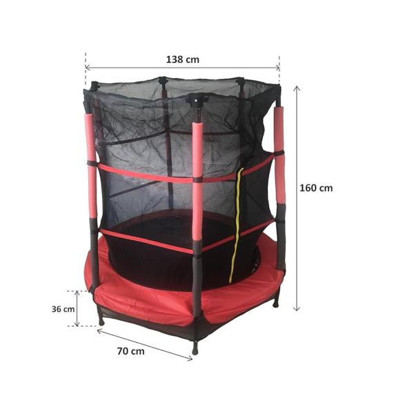 Mini Trampolin 1.40 m Diámetro Max 45Kg 6a+(TRMI--55-C)(417587)