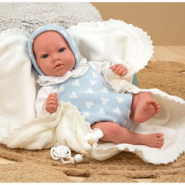 Bebé Reborn Arias 40cm Ian Azul C/Manta 6a+