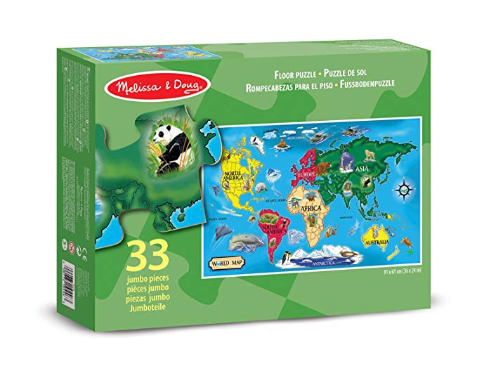 Rompecabezas de Piso Mapamundi 33pzs 3a+