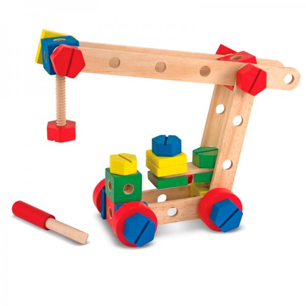 Set de Vehículos de Construcción de Madera 48pzs 4a+
