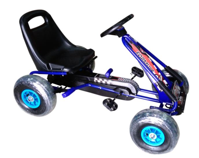 Go-Kart Azul con Llanta de Hule 3a+ 30Kg Max