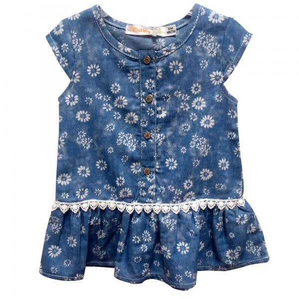 Vestido de Flores Color Terracota 6M