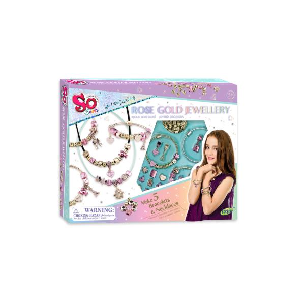 Set de Joyería Rosa Dorada 5a+