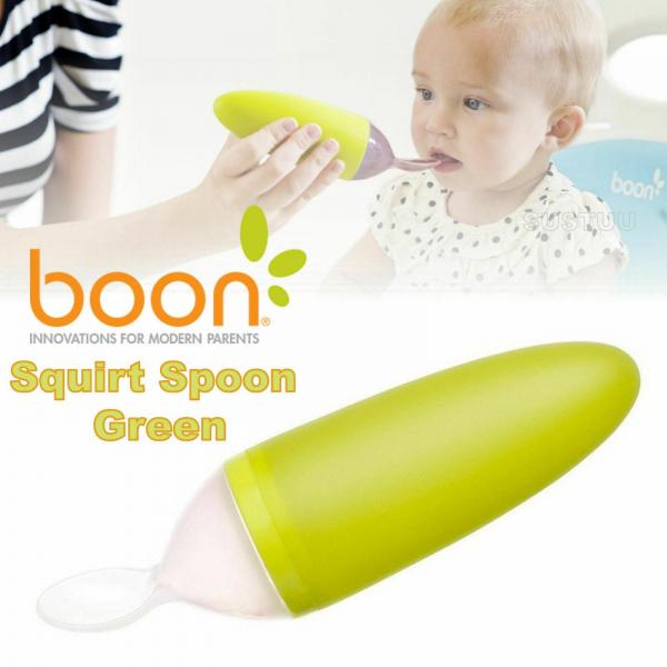 Dispensador y Cuchara de Comida para Bebé Verde