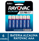 Batería Alcalina AAA ROV 824-12 Paq/12