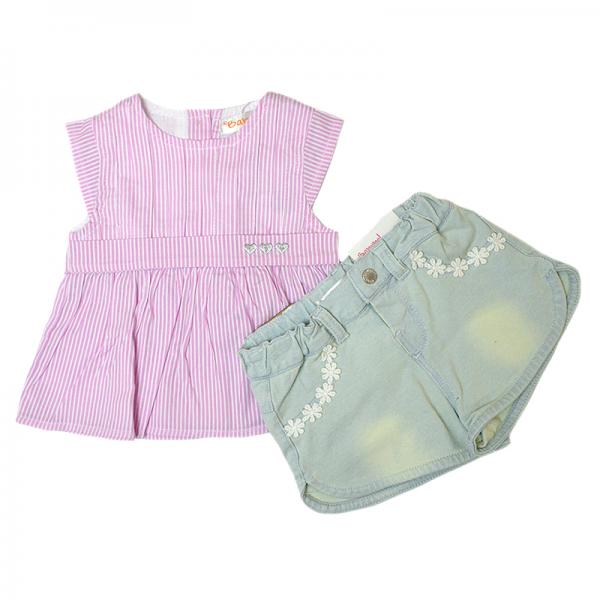 Conjunto Vestido y Short Rosa 3m