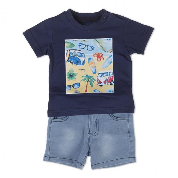 Conjunto Camisa Azul y Short 12m