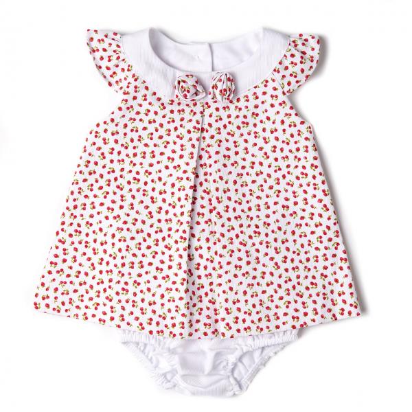 Vestido Fresas Blanco/Rojo 2 Piezas 3m