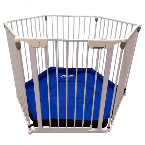 Encierro Hexagonal Metálico Blanco/Azul