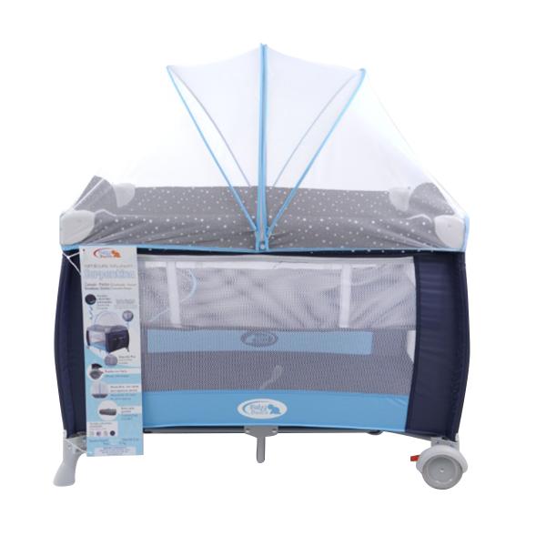 Baby Basics Encierro Serpentina con Toldo Color Azul con Estrellas