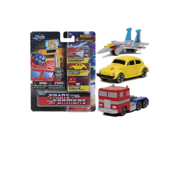 Carros Nano de Transformers  Hollywood Rides 4cm  Set/3 3a+