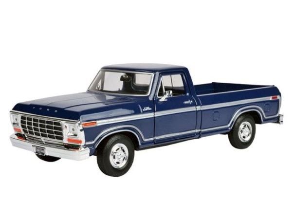 Carro 1:24 1979 Ford F150 Custom Azul y Café 3a+