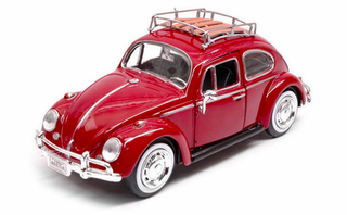 Carro 1:24 Volkswagen Beetle Clásico Rojo 14a+