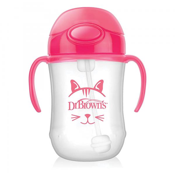 Dr. Browns - Mi Primer Vaso con Pajilla Rosado