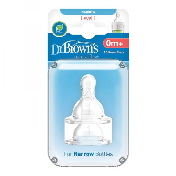 Dr. Browns - Tetinas de Silicón Cuello Angosto Set 2