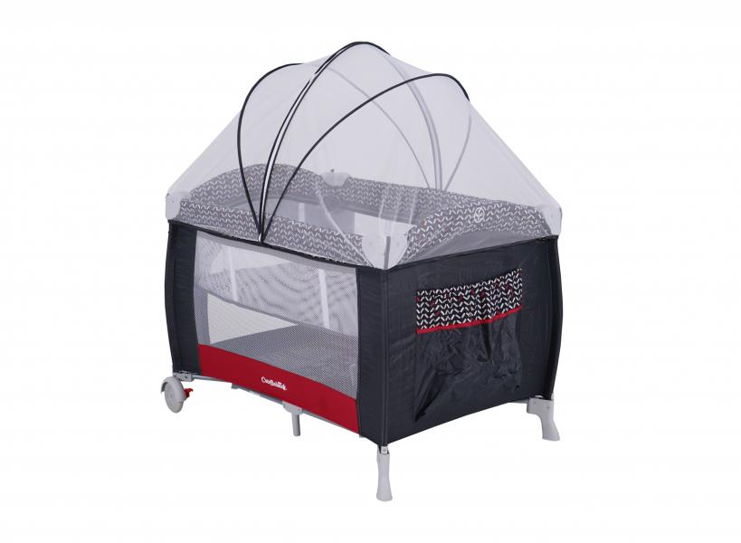 Baby Basics Encierro Serpentina con Toldo Color Gris con Rayas