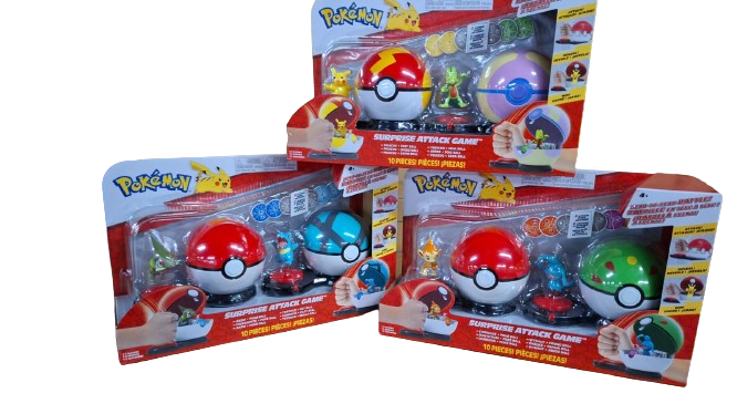 Pokémon Set de Ataque Sorpresa con 2 Pokebolas y Figuras 4a+ ( Surtido de 3 Se Venden por Separado )