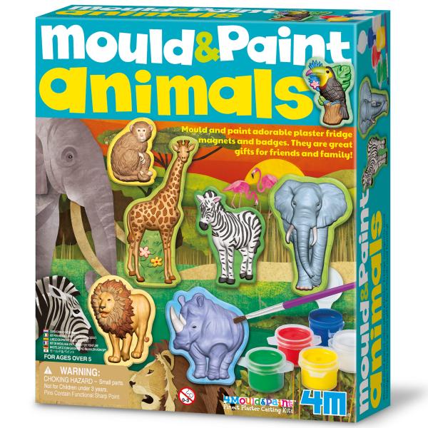 Juego Pinta y Moldea Animales de Yeso 5a+