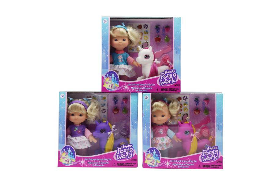 Muñeca con Unicornio y Accesorios Surt/3 3a+ (50419)