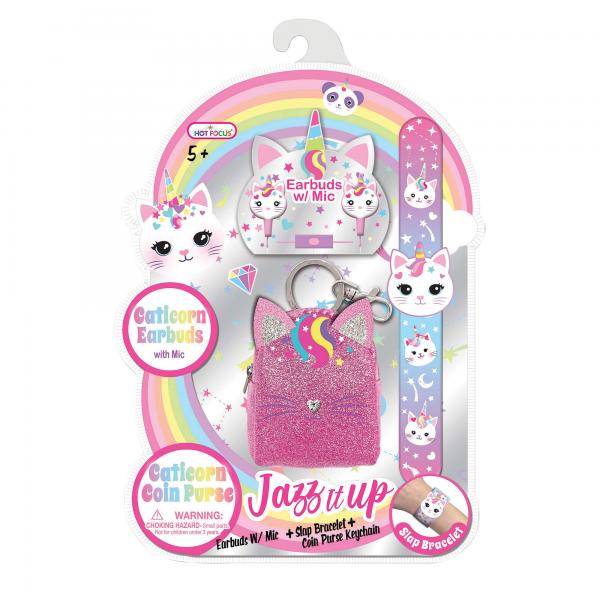 Set de Audifonos, Pulsera y Monedero de Gaticornio 5a+