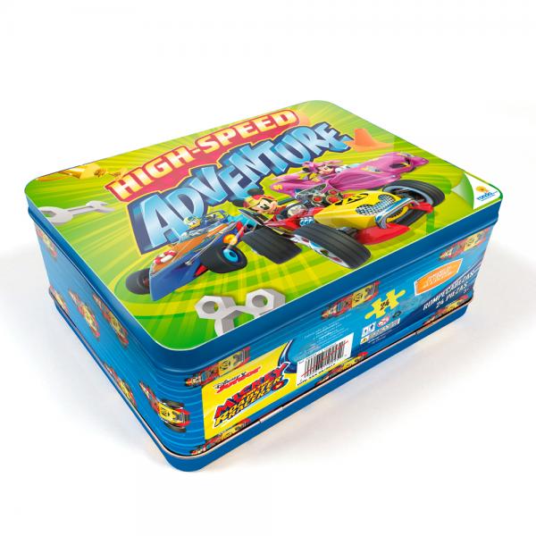 Rompecabezas Lonchera Metálica Mickey Aventura Sobre Ruedas24pzs 3a+