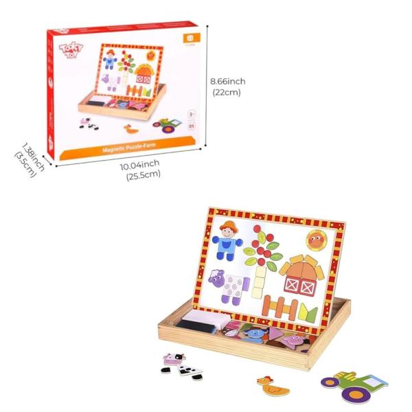Pizarra de Rompecabezas Magnética de Granja 3+