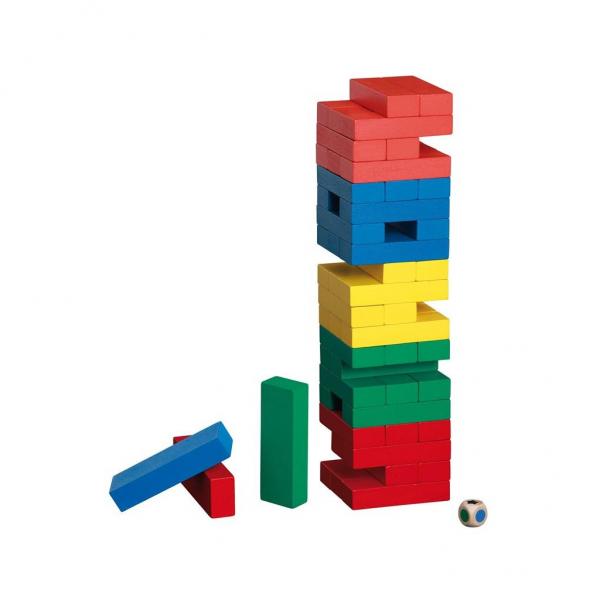 Juego Torre de Madera de Colores 54 Pzs 3a+