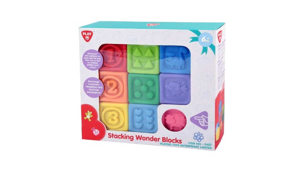 Bloques Apilables Suaves para el Bebé 18m+