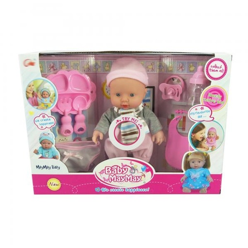 [WW218S] Bebé MayMay Rosaso con Accesorios de Alimentación 3a+(437042)