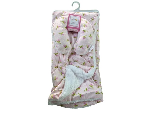 [FDPR4600] Baby Basics Cobija y Soporte de Cabeza Estampado Capullos de Rosa