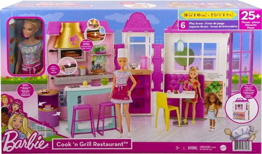 [MTHBB91] Muñeca Barbie Restaurante Cook ´n Grill 30pzs+ 3a+