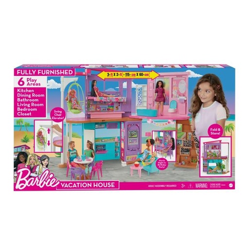 [MTHCD50] Barbie Casa de Vacaciones Malibu 3a+ ( No incluye las muñecas )