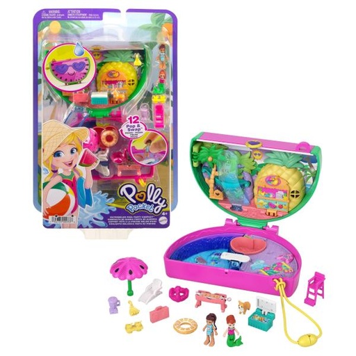 [MTHCG19] Polly Pocket Estuche de Sandia Fiesta de Alberca 4a+