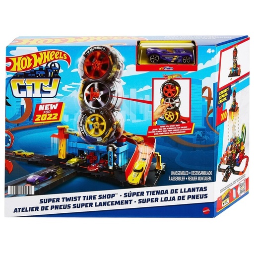 [MTHDP02] Hot Wheels City Pista Súper Tienda de Llantas 4a+