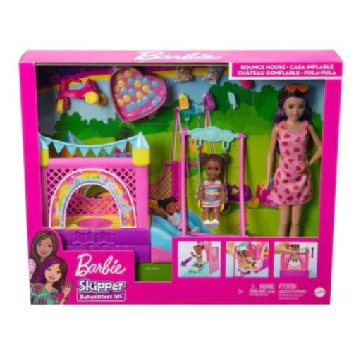 [MTHHB67] Barbie Muñeca  Skipper Niñera Bounce House 3a+