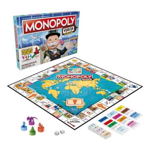 [HBF4007] Hasbro Games - Juego de Mesa Monopoly de Vuelta al Mundo 8a+