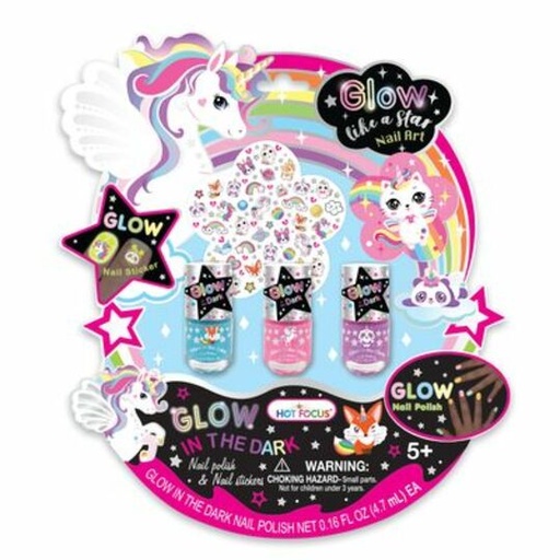 [HF025GD] Juego de Esmaltes Brilla en la Oscuridad 5a+
