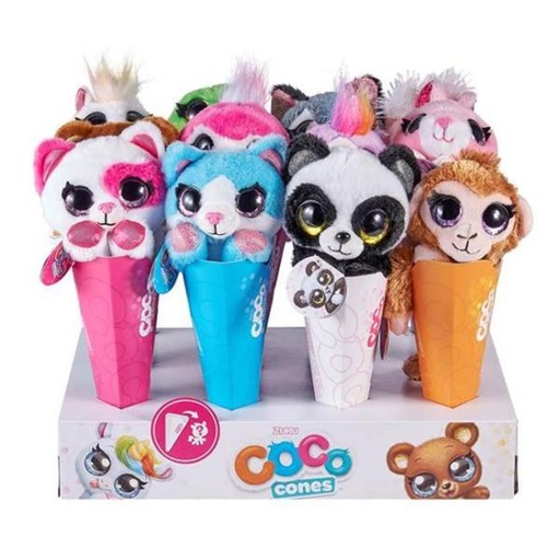[ZU9601S] Peluche en Cono Coco Sorpresa Surt/6 Display/12 3a+
