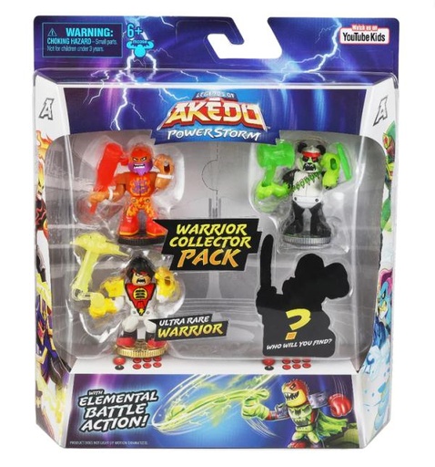 [BT15185] Figuras Akedo Power Storn Acción de Batalla Elemental Set/4  6a+