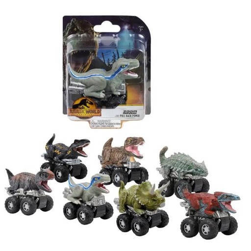 [BTTMJWZRD1] Dino Vehículos Jurassic World Dominion Zoom Riders ( Surtido de 7) / ( Se venden por Separado ) 3a+
