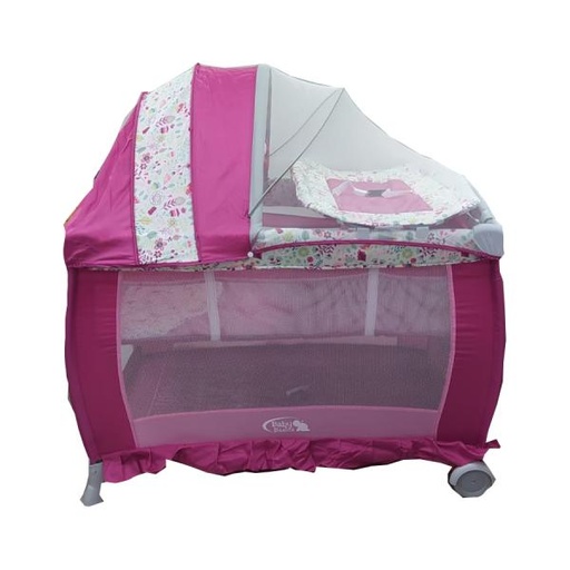 [AC211029039] Baby Basics Encierro Space Cambiadorcon Toldo Fusia con Flores 0m+