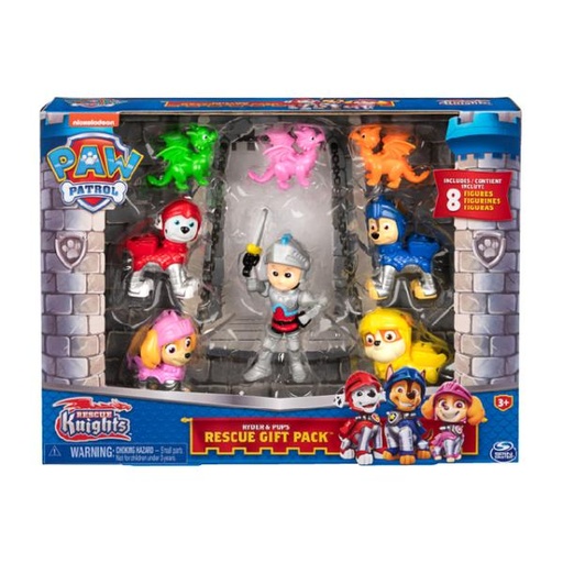[BT6062122] Figuras de Paw Patrol Rescate del Caballero Set de 8 3a+