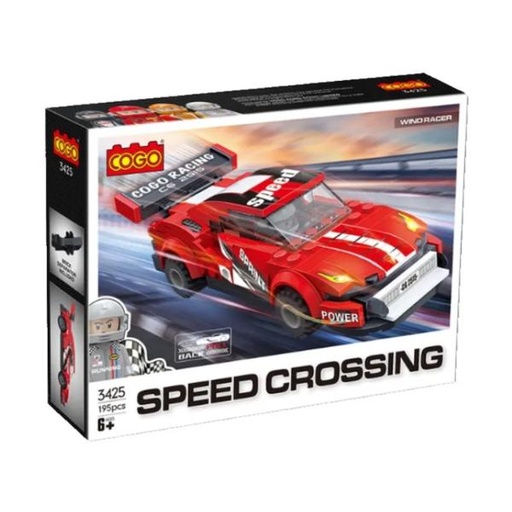 [CO3425] Carro de Armar Speed Crossing Racing Armable  195pzs 6a+