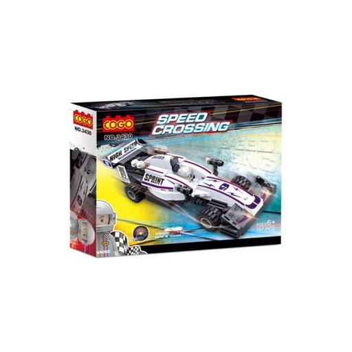 [CO3430] Carro de Armar Speed Crossing Sprint Blanco 157pzs 6a+