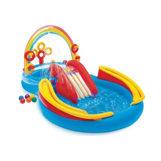 [INT57453] Centro de Juegos Inflable Arcoiris 3a+ (Tamaño: 297x193x135cm)