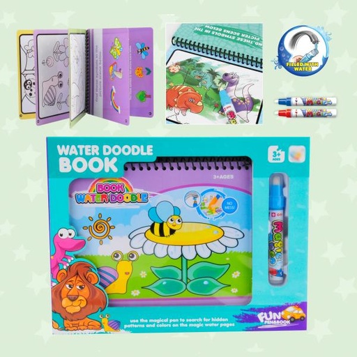 [WWCQ1304] Libro para Colorear con Agua Flores e Insectos 3a+