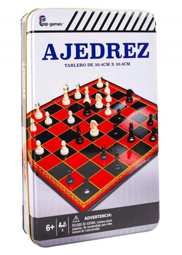[PP814] Juego de Mesa Ajedrez Caja Metálica 6a+