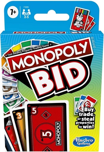 [HBF1699] Hasbro Games - Juego de Cartas Monopoly Bid 7a+